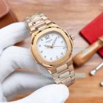 Replica Patek Philippe Nautilus Rose Gold Case White MOP Dial Ladies 35mm Watch
